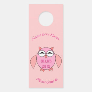 Colgador Para Puertas Mensaje de amor personalizado Owl personalizado