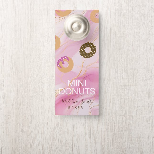Colgador Para Puertas Mini Donas Panadería Dulces Caseros Rosa (En pomo)