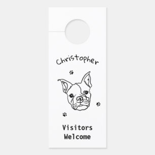 Colgador Para Puertas Moda Arte de línea de Bulldog francés: Editar tu t