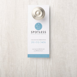 Colgador Para Puertas Modern Broom Logo Blue Cleaning Service