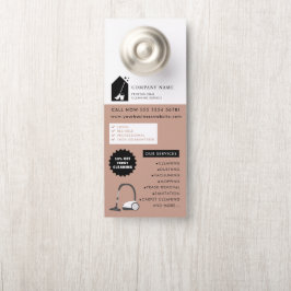 Colgador Para Puertas Modern Cleaning Cleaner Service Logo Green QR Code