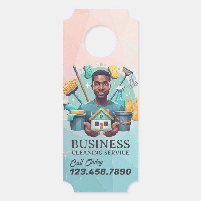 Colgador Para Puertas Modern House Cleaning Maid Service Housekeeping (Anverso)