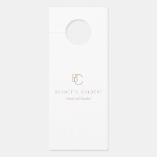 Colgador Para Puertas Moderno blanco simple dos monograma inicial