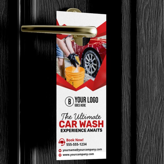 Colgador Para Puertas Moderno Lavado de Coche Rojo Auto Detailing Care (Subido por el creador)