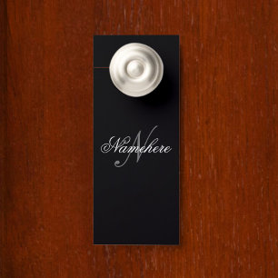 Colgador Para Puertas Monograma único personalizado de nombre blanco y n