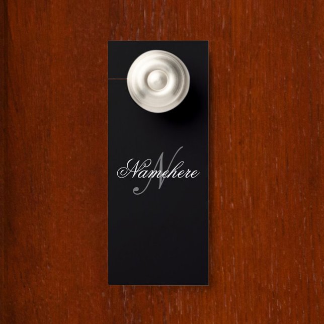 Colgador Para Puertas Monograma único personalizado de nombre blanco y n (Subido por el creador)