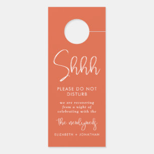 Colgador Para Puertas Naranja Vibrante Boda No Molestar