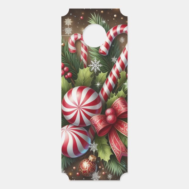 Colgador Para Puertas Navidades clásicos de caña de caña de caña/menta v (Anverso)