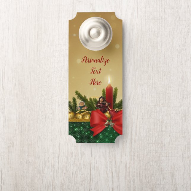 Colgador Para Puertas Navidades Holiday Candle Bows & Gold Belroom (En pomo)