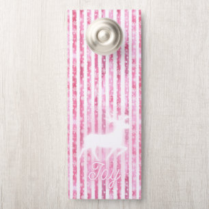 Colgador Para Puertas Navidades rosas y blancos disfrutan reno