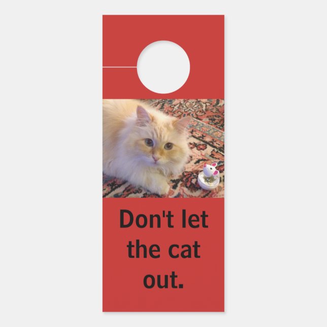 Colgador Para Puertas No dejes salir al gato. (Anverso)