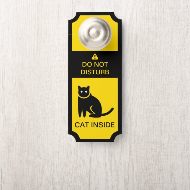 Colgador Para Puertas No molestar al gato interno (En pomo)