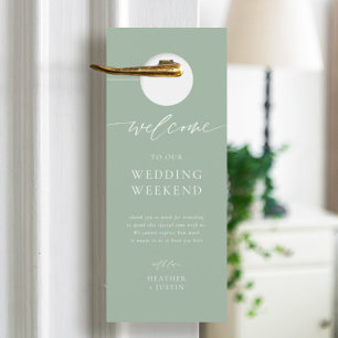 Colgador Para Puertas No molestar al hotel Sage Green Boda