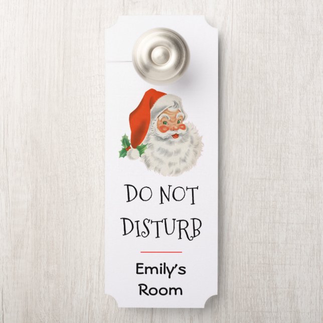 Colgador Para Puertas No molestar al retro vintage Jolly Santa Claus (En pomo)