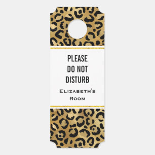 Colgador Para Puertas No molestar el patrón de impresión de leopardo sal