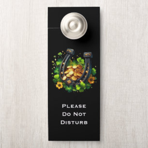 Colgador Para Puertas No Molestar Herradura de la Suerte y Monedas de Or