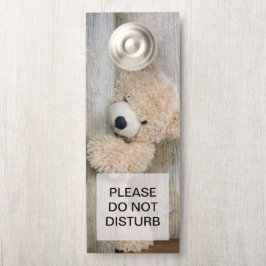 Colgador Para Puertas No molestar la foto del oso rellenado de café