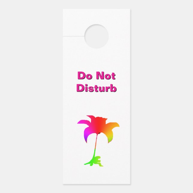 Colgador Para Puertas No Molestar / Por Favor Llamar Flor Blanca (Anverso)