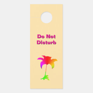 Colgador Para Puertas No Molestar / Por Favor Llamar Floral Beige