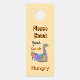 Colgador Para Puertas No Molestar / Por Favor Llamar / Pato de Guardia B