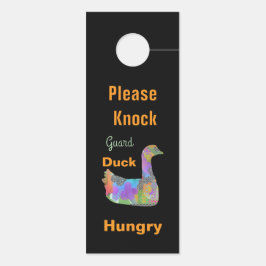 Colgador Para Puertas No Molestar / Por Favor Llamar / Pato Guardia Negr