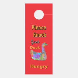 Colgador Para Puertas No Molestar / Por Favor Llamar / Pato Guardia Rojo