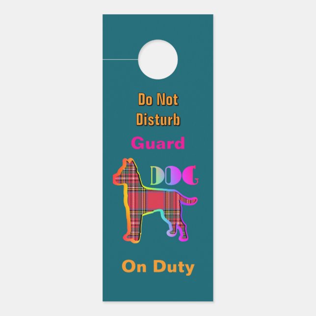 Colgador Para Puertas No Molestar / Por Favor Llamar / Perro Guardián De (Anverso)