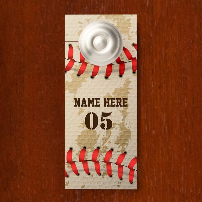 Colgador Para Puertas Nombre de béisbol vintage personalizado número ret (Subido por el creador)