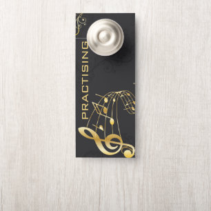Colgador Para Puertas Nota musical oro gris Diseño de lujo