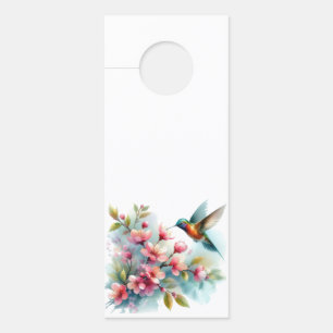 Colgador Para Puertas Obra artística de colibrí floral/primavera