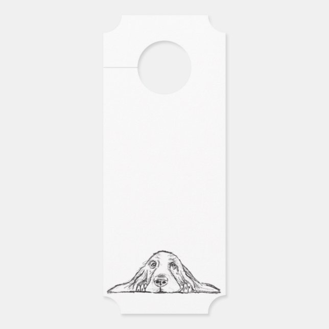 Colgador Para Puertas ojos de perrito simple blanco negro (Anverso)