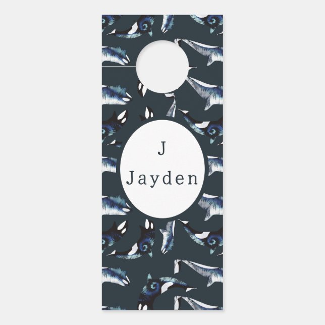 Colgador Para Puertas Orca Baby Boy Verde azulado (Anverso)