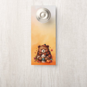 Colgador Para Puertas Oso de otoño rústico/vintage