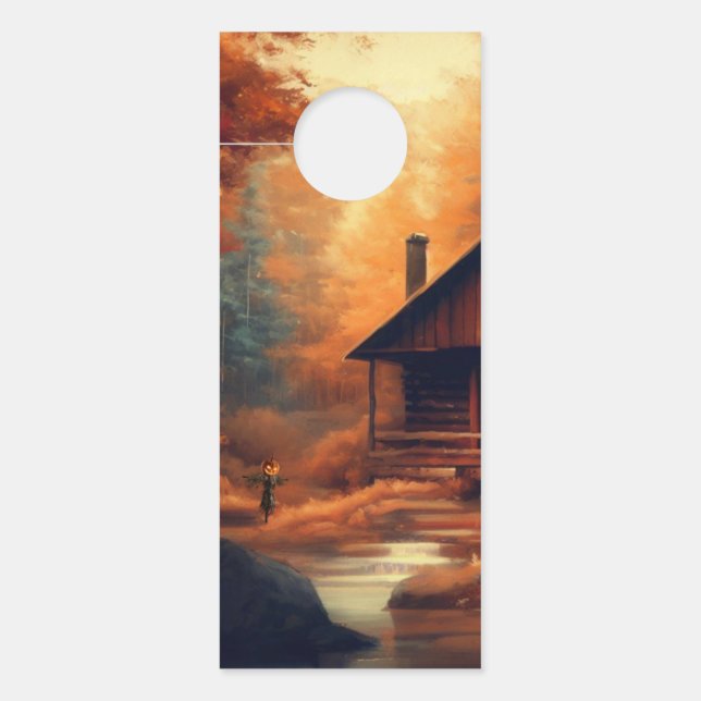 Colgador Para Puertas Otoño/otoño/Halloween/pintura rústica (Anverso)