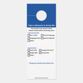 Colgador Para Puertas Paciente con necesidades especiales - sin versión