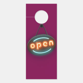 Colgador para Puertas Palabra Open En Estilo Neón