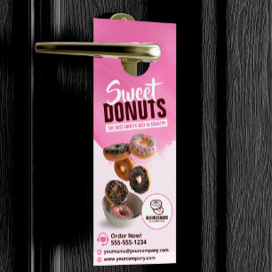 Colgador Para Puertas Panadería de Donas Atractivas Rosadas Dulces Golos