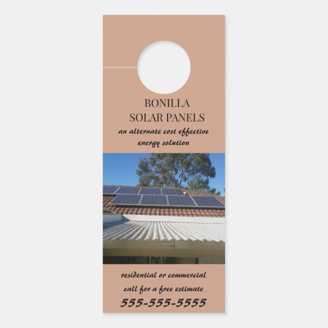 Colgador Para Puertas Paneles solares editables (Anverso)