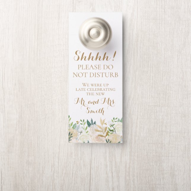 Colgador Para Puertas Pañuelos de la puerta del Boda de la flor blanca d (En pomo)