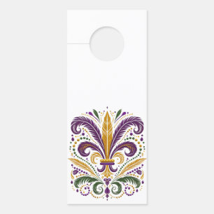 Colgador Para Puertas Pañuelos de lis amarillo, violeta verde