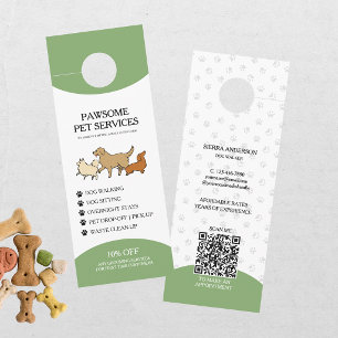 Colgador Para Puertas Paseo de Perros Cuidado de Mascotas Código QR