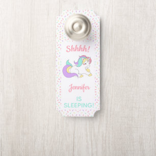 Colgador Para Puertas ¡Pastel Unicornio Sprinkle Shhh! El bebé duerme