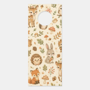 Colgador Para Puertas Patrón de acuarela de animales adorables del bosqu