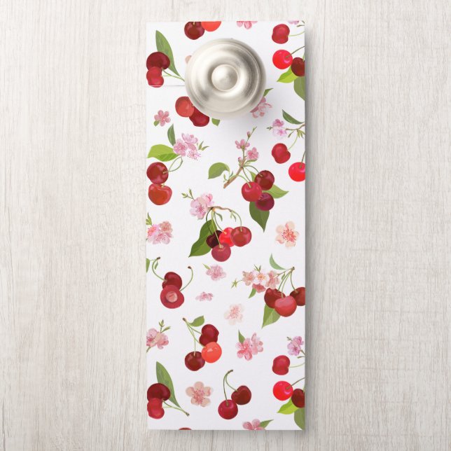 Colgador Para Puertas Patrón de cerezas 1 (En pomo)