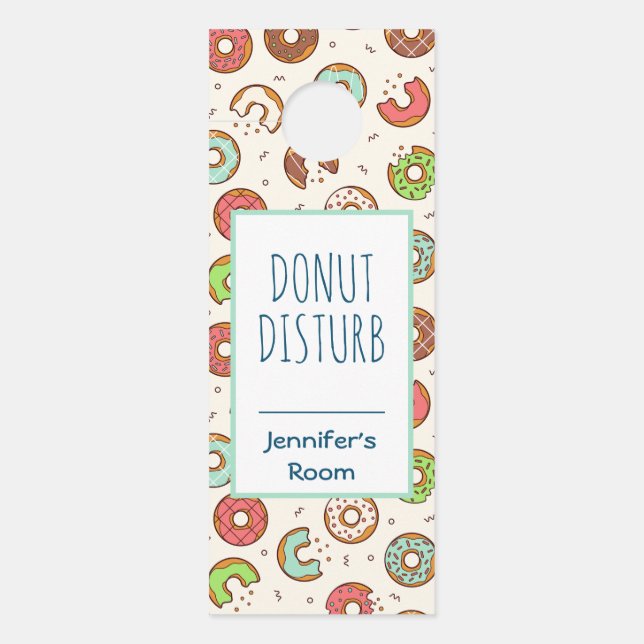 Colgador Para Puertas Patrón de donut divertidos de piruetas (Anverso)