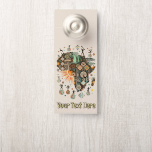 Colgador Para Puertas Patrón de elementos tribales decorativos de mapas