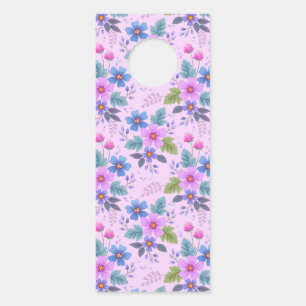 Colgador Para Puertas Patrón de flores violetas azules rosadas florales-