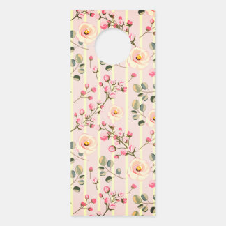 Colgador Para Puertas Patrón de franja floral rosa suave