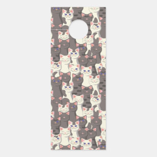Colgador Para Puertas Patrón de gatos blancos y grises