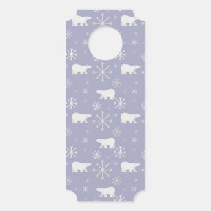 Colgador Para Puertas Patrón de navidades con osos polares y copos de ni